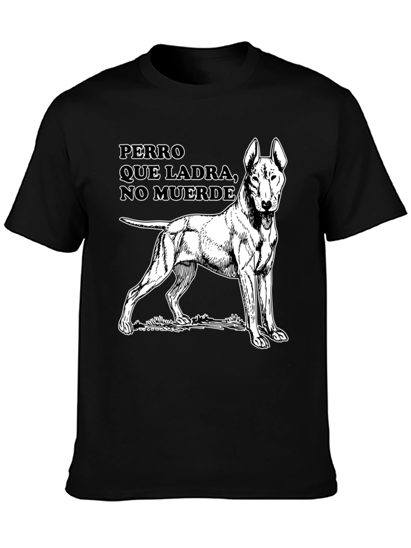 Dog Drawing T-Shirt - Perro Que Ladra Black Tee