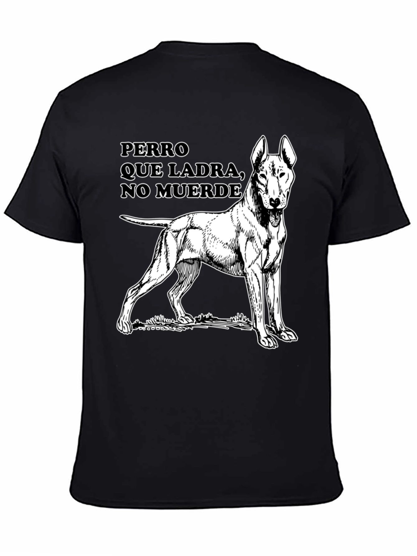 Dog Drawing T-Shirt - Perro Que Ladra Black Tee