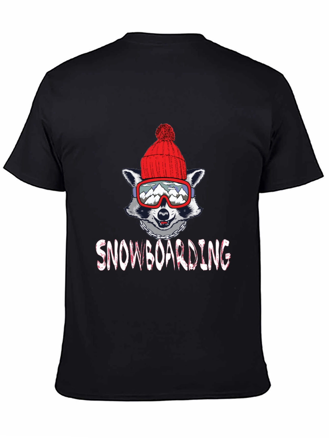 Snowboarding Raccoon Graphic Tee