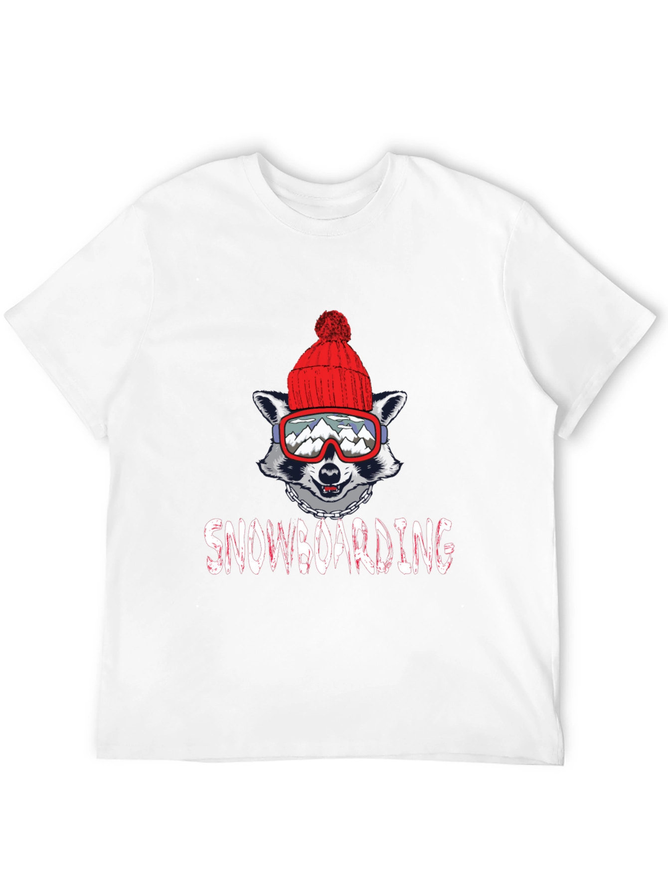 Snowboarding Raccoon Graphic Tee