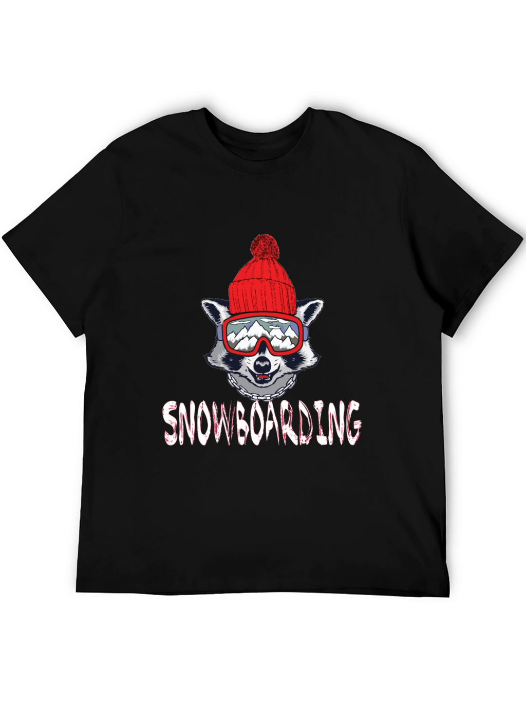 Snowboarding Raccoon Graphic Tee