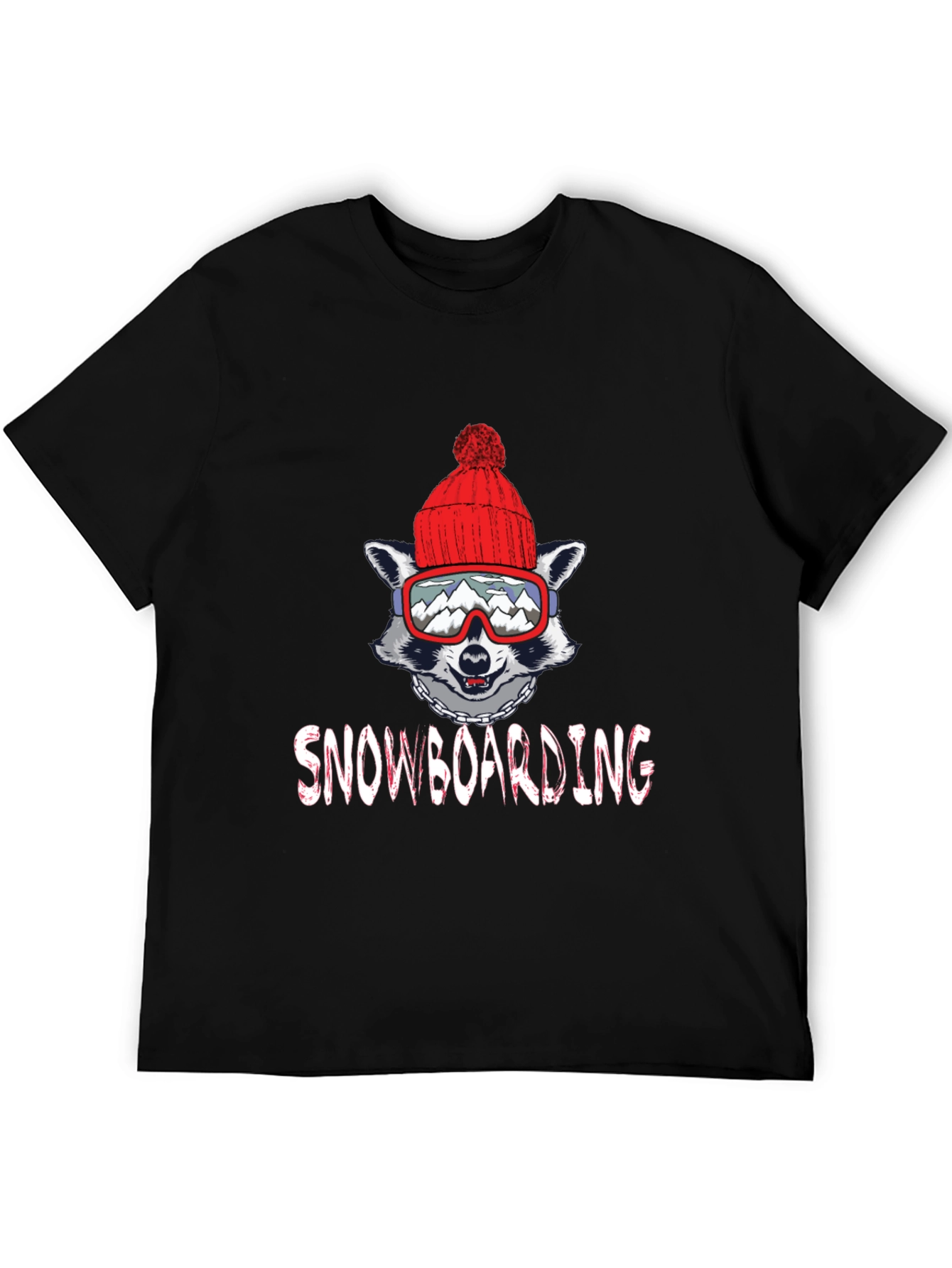 Snowboarding Raccoon Graphic Tee