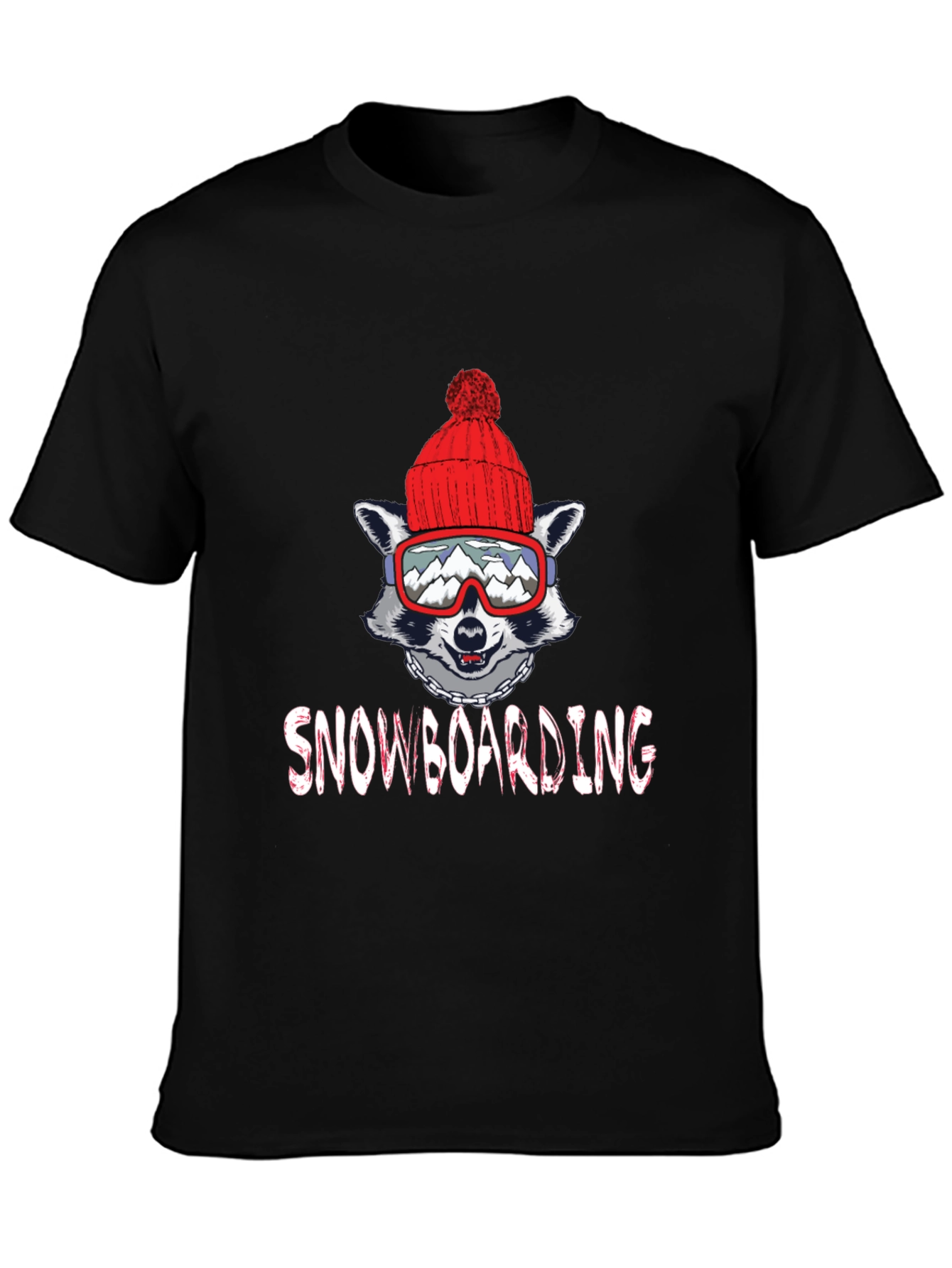 Snowboarding Raccoon Graphic Tee