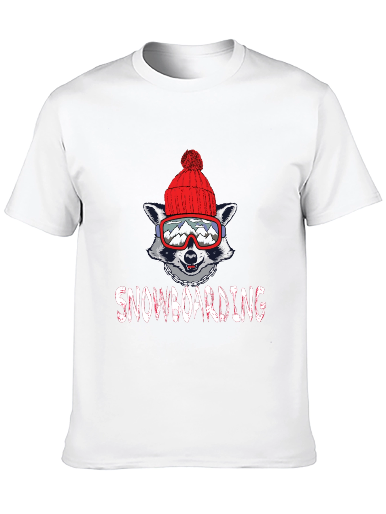 Snowboarding Raccoon Graphic Tee
