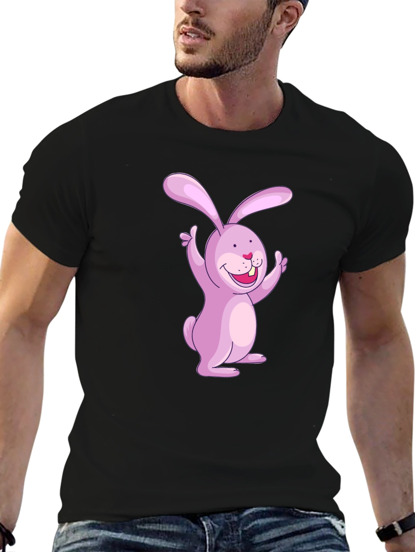 Bunny Graphic Black T-Shirt