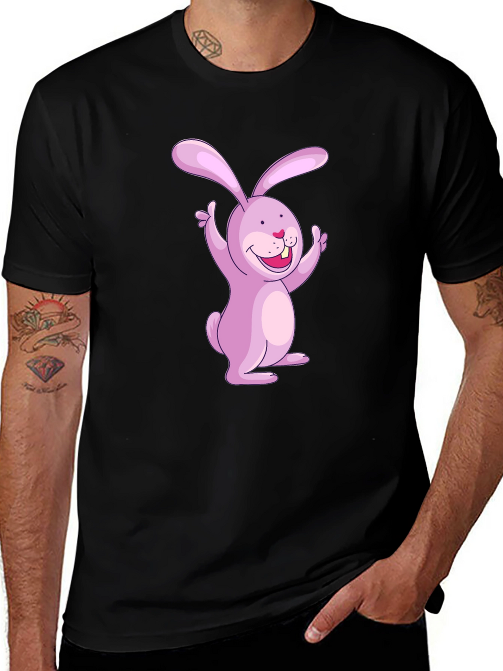 Bunny Graphic Black T-Shirt