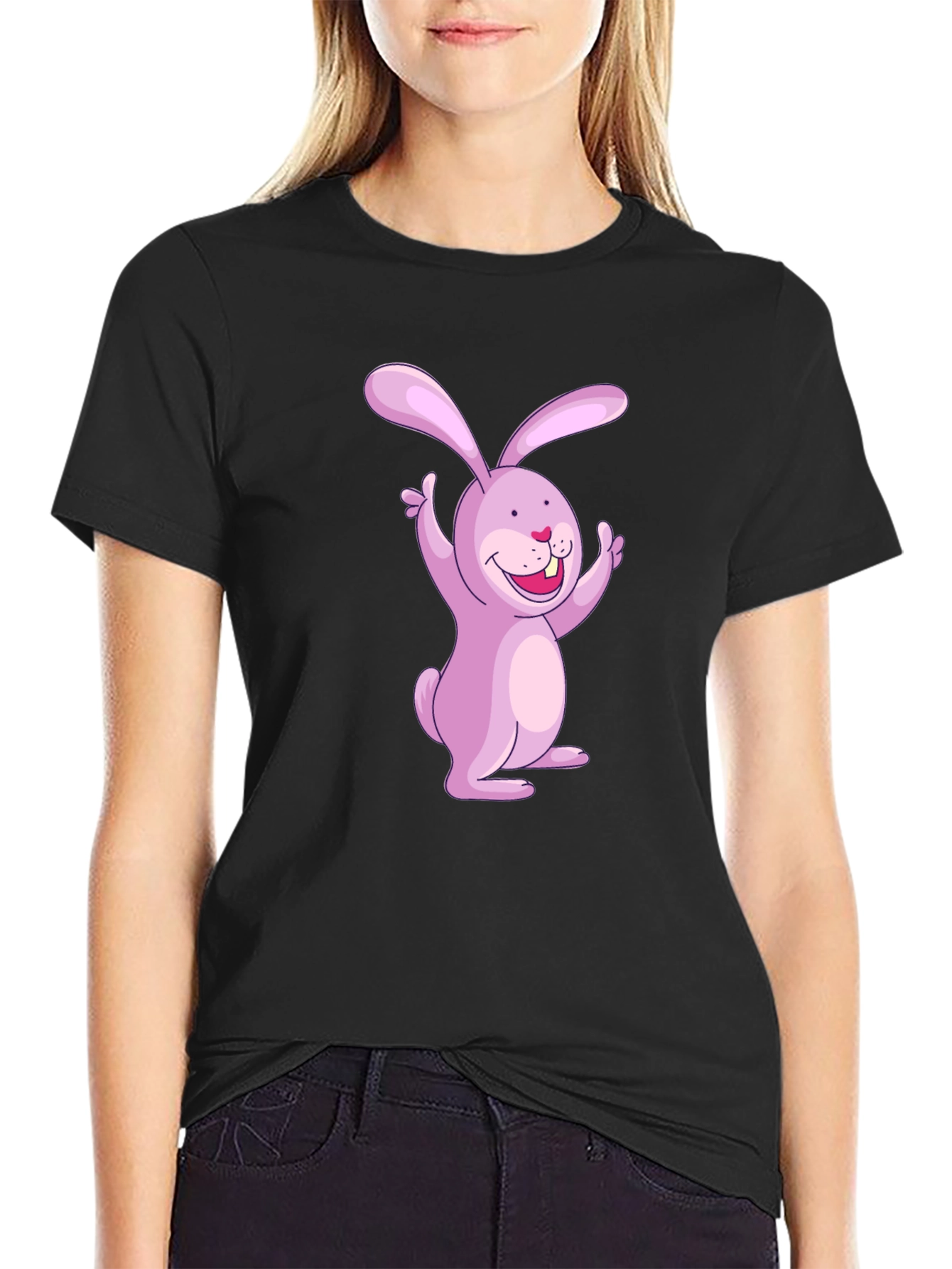Bunny Graphic Black T-Shirt