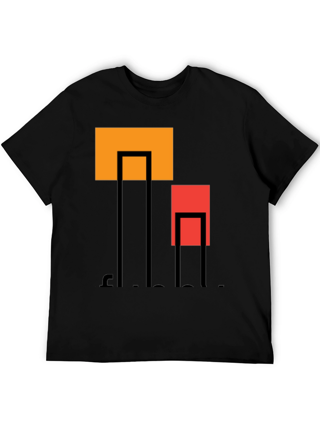 Modern Geometric Graphic Tee - Black Unisex T-Shirt
