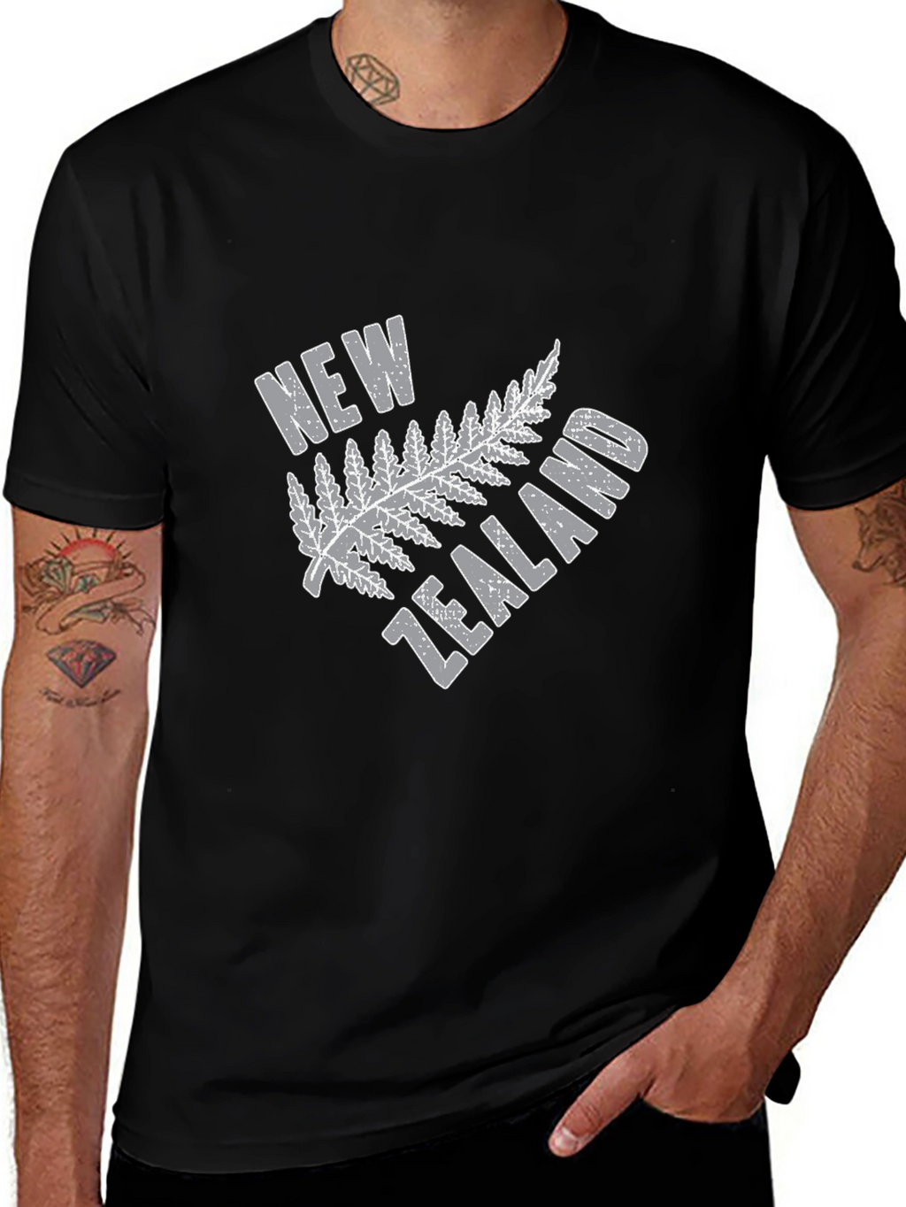 New Zealand Fern Graphic Tee - Black