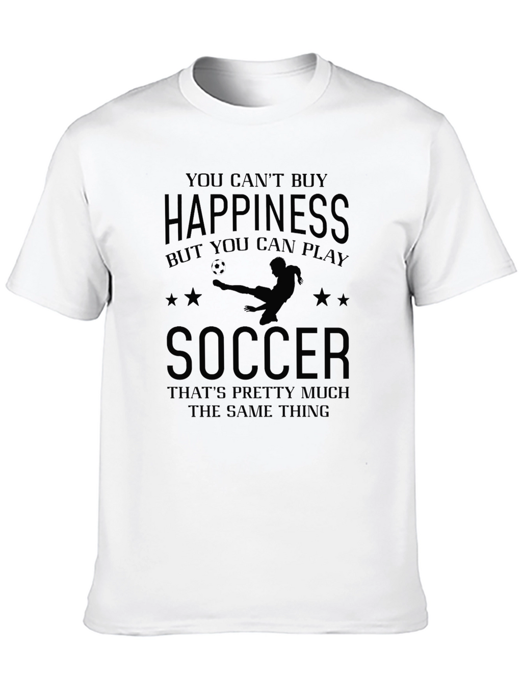 Soccer Happiness Black Graphic T-Shirt