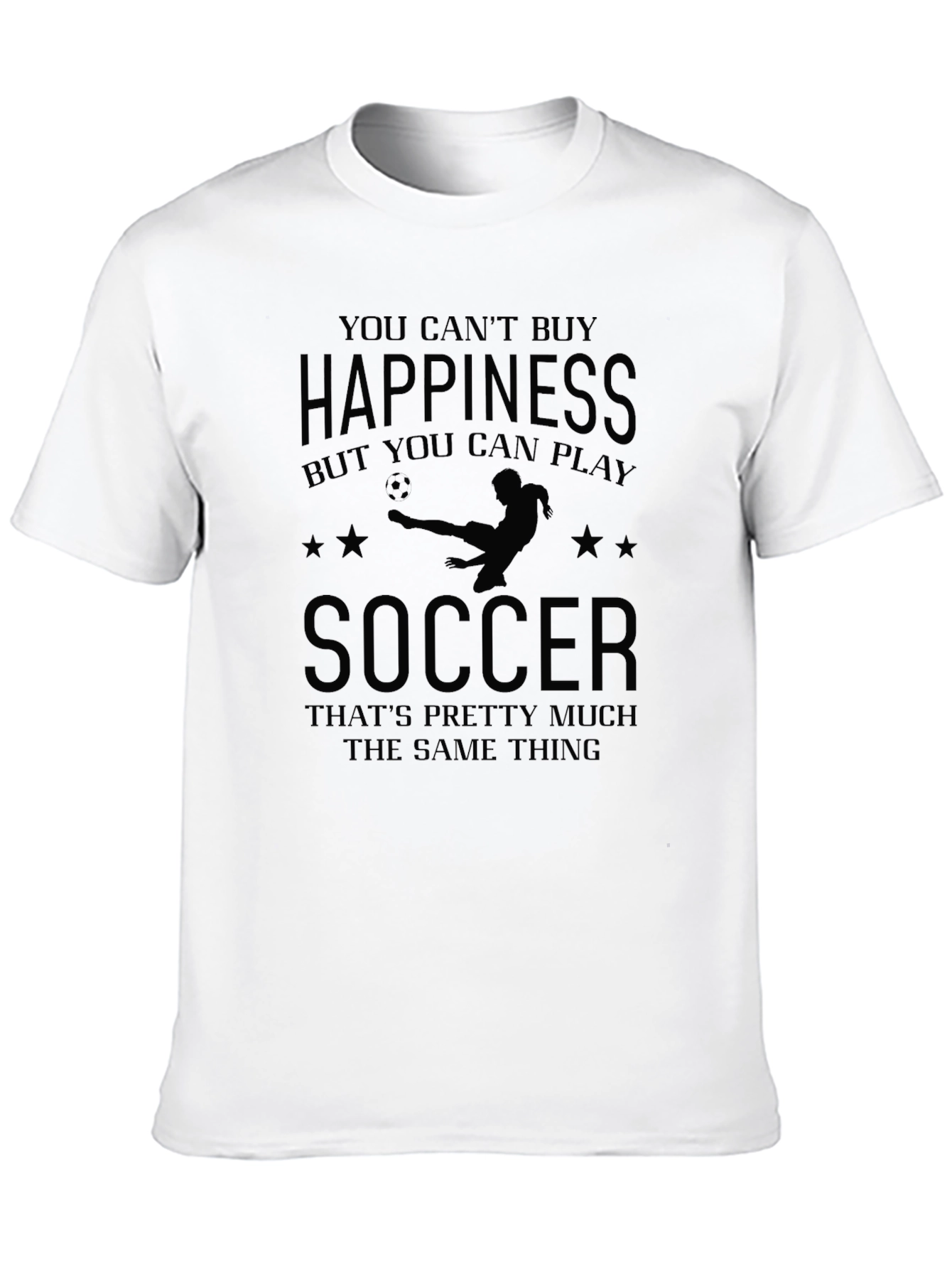 Soccer Happiness Black Graphic T-Shirt