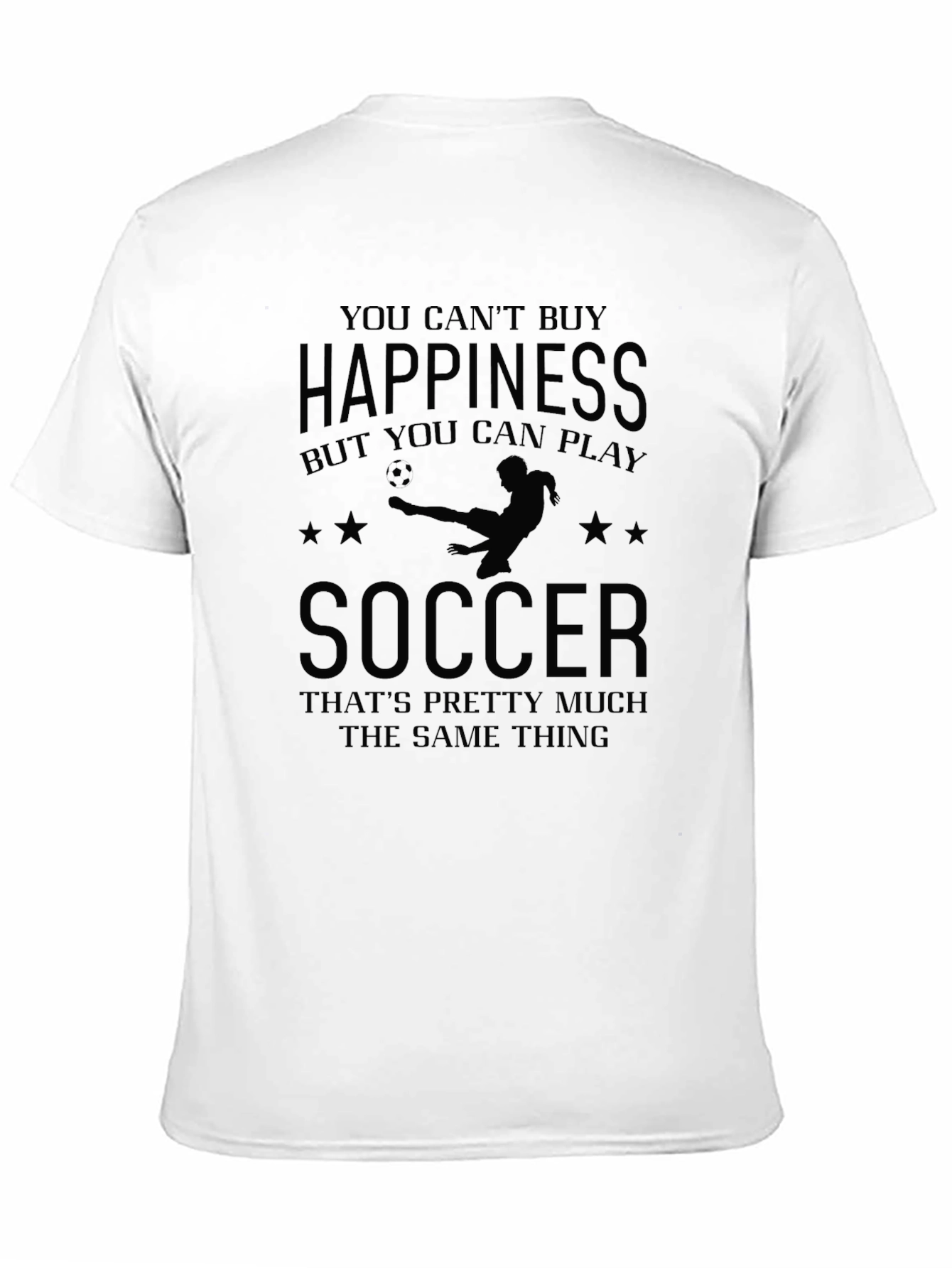 Soccer Happiness Black Graphic T-Shirt