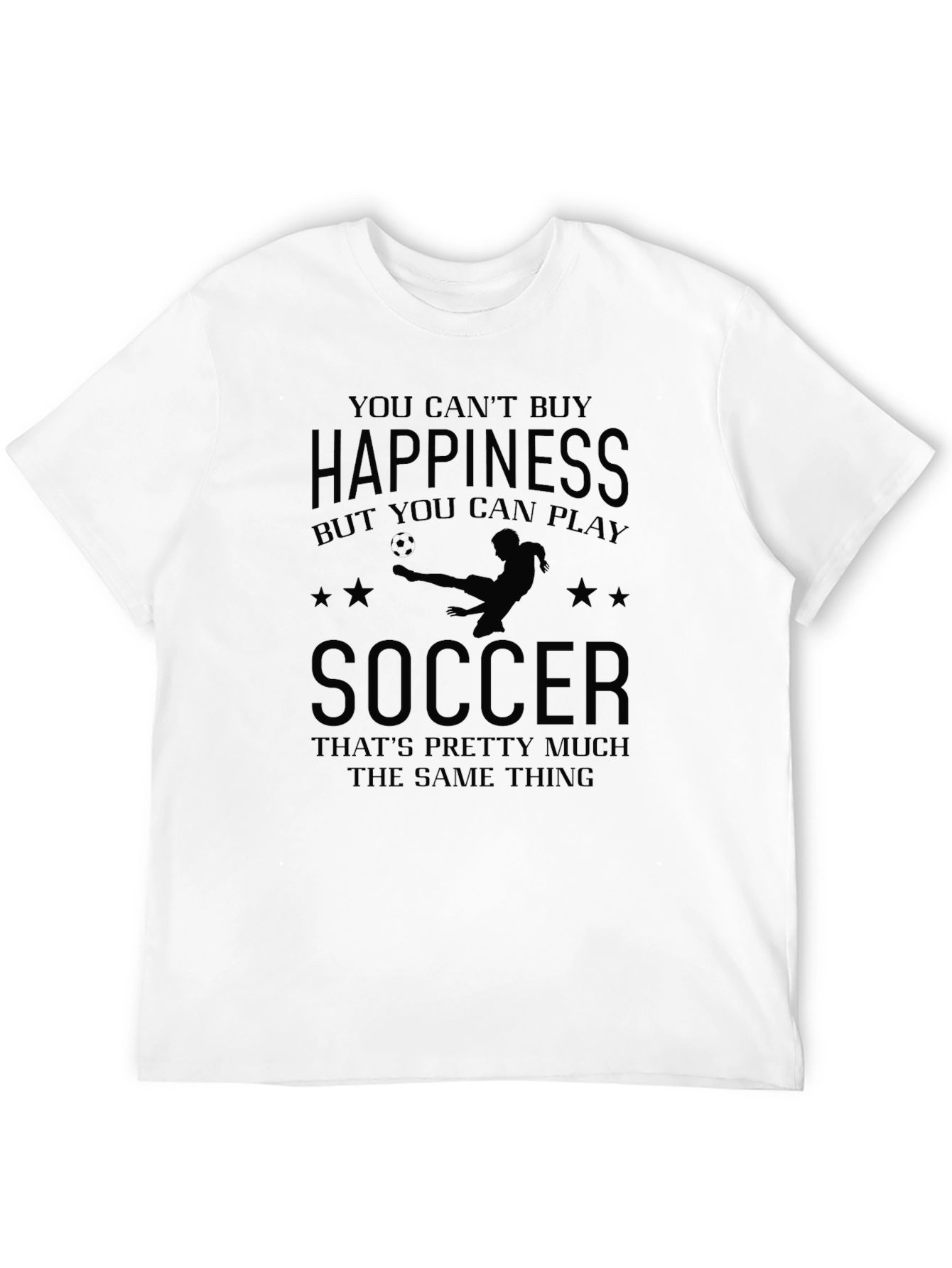 Soccer Happiness Black Graphic T-Shirt