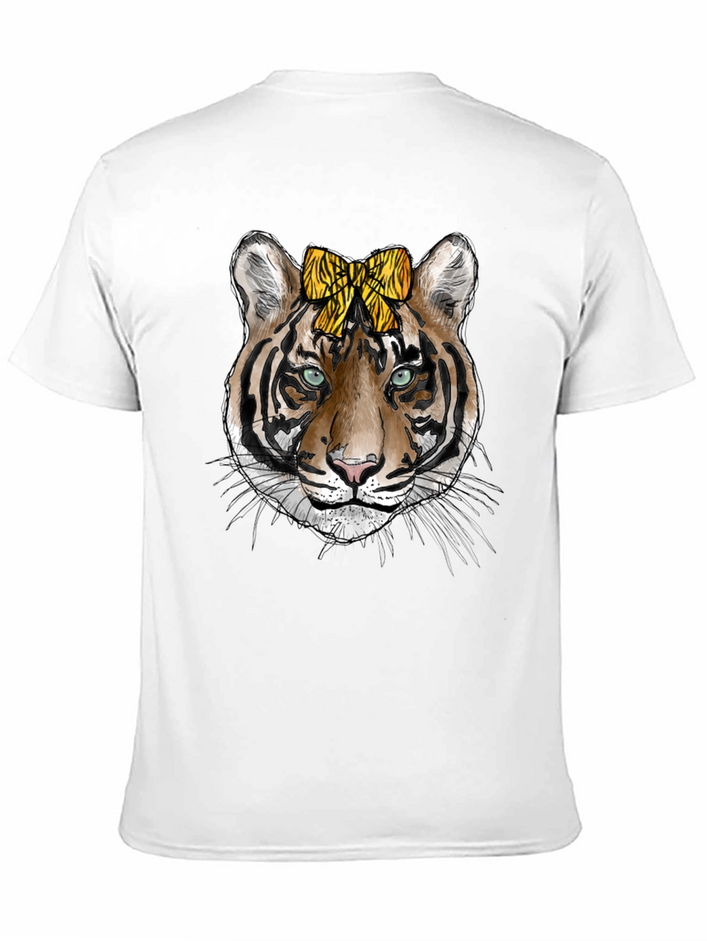 Tiger Face Graphic Print Mens Black T-Shirt