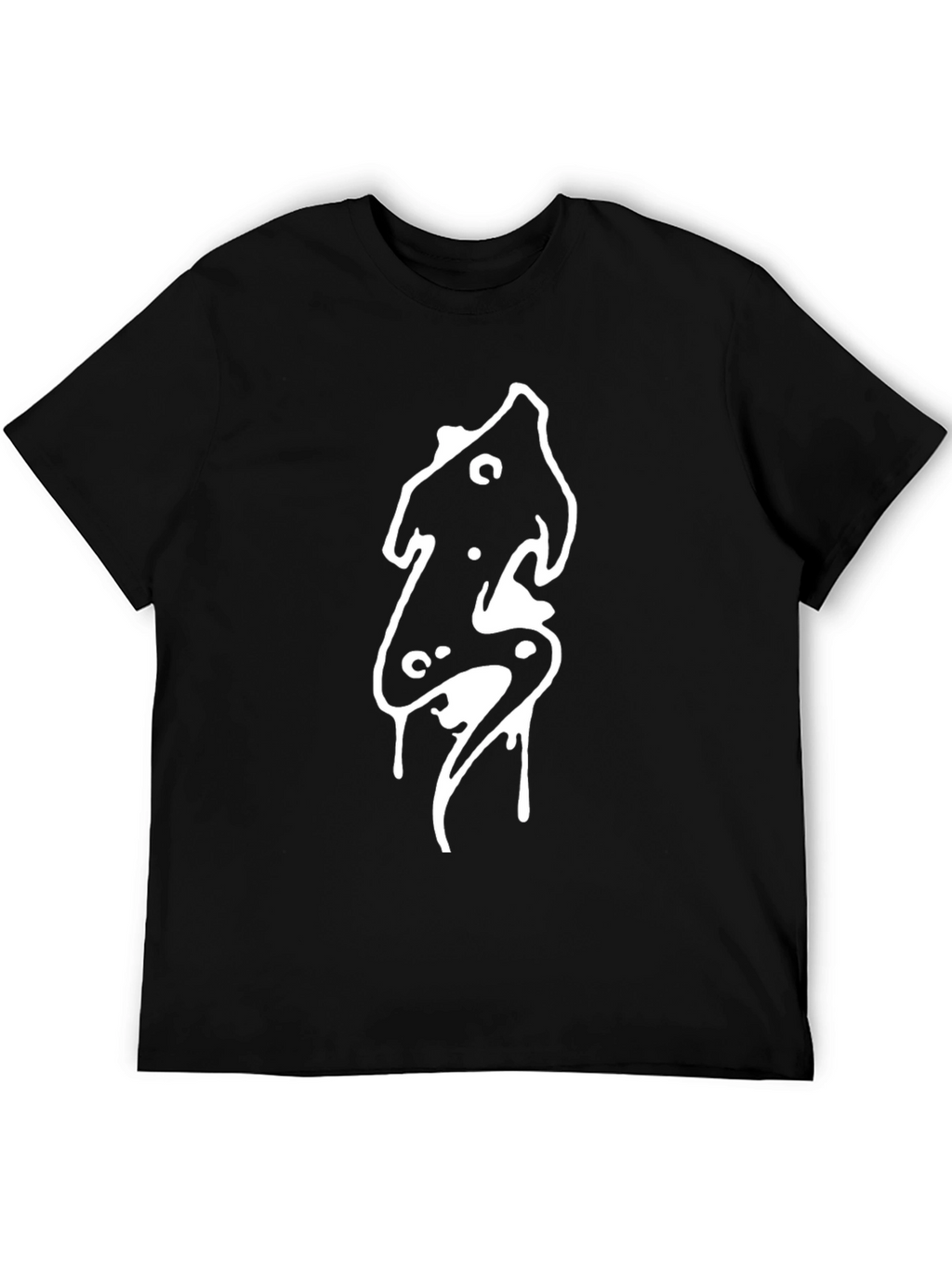 Black Graphic Tee - Abstract Drip Design