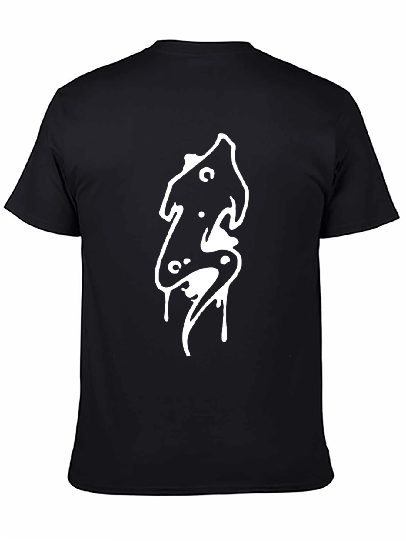 Black Graphic Tee - Abstract Drip Design