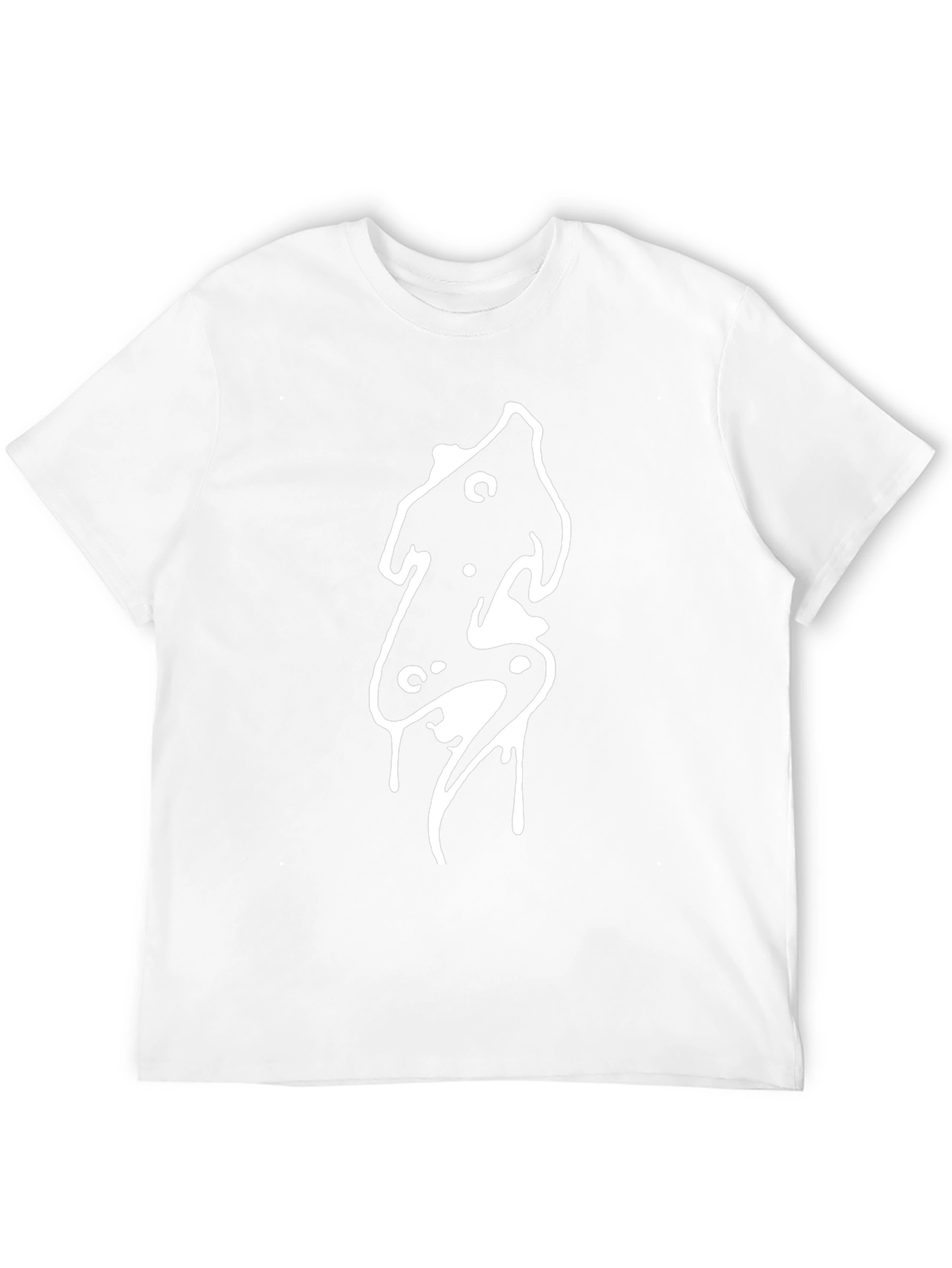 Black Graphic Tee - Abstract Drip Design