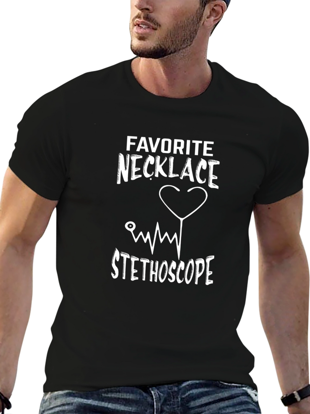 Favorite Necklace Stethoscope Graphic Tee