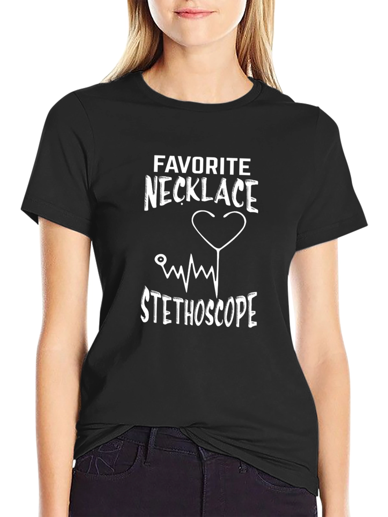 Favorite Necklace Stethoscope Graphic Tee
