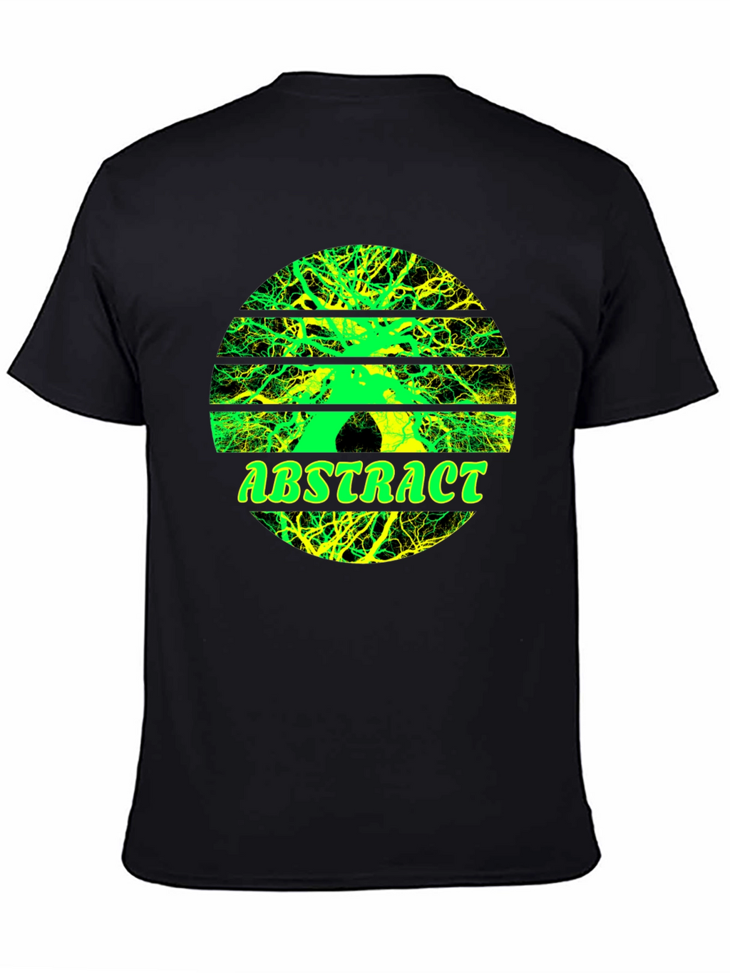Abstract Tree Graphic Tee - Stylish Mens Black T-Shirt