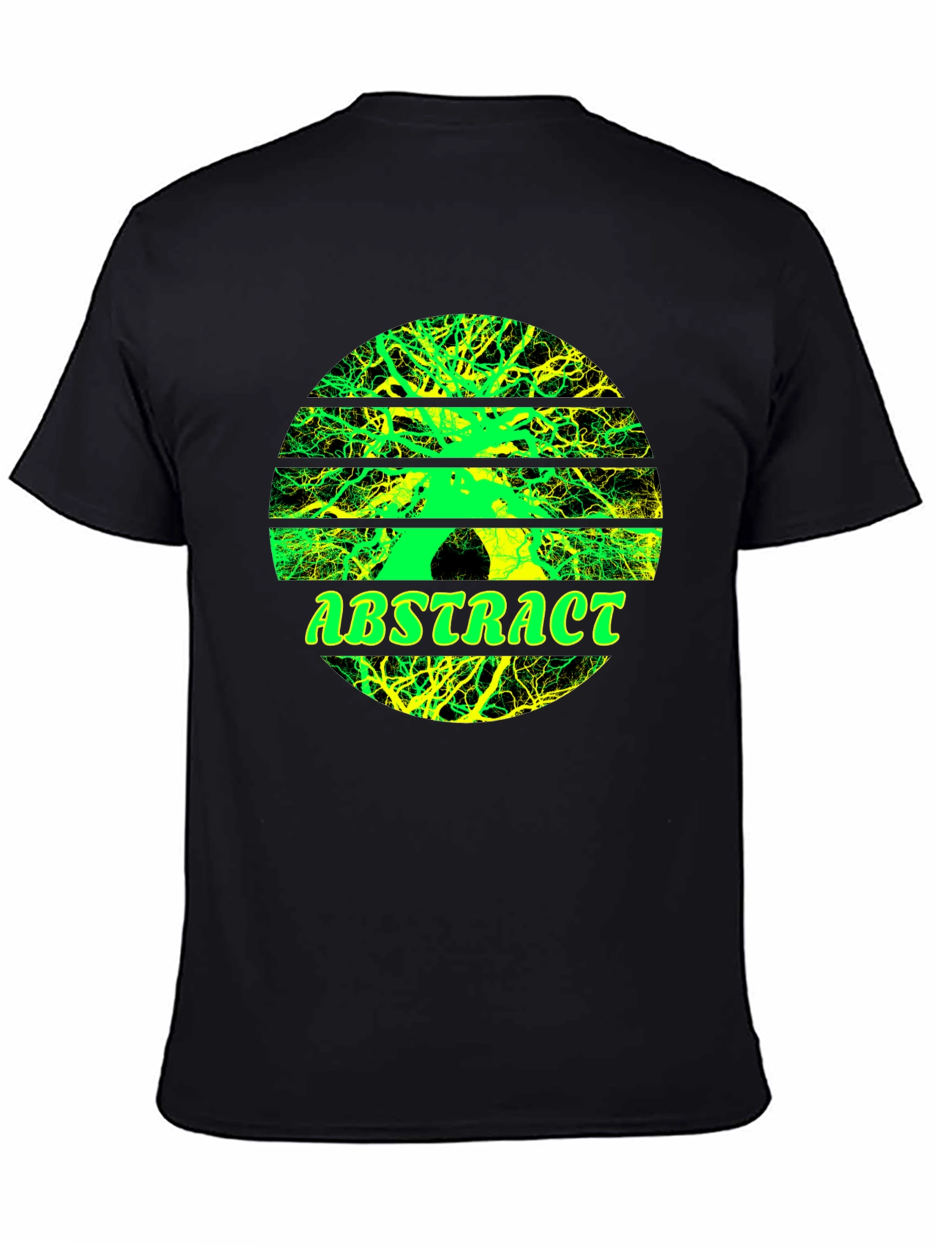 Abstract Tree Graphic Tee - Stylish Mens Black T-Shirt