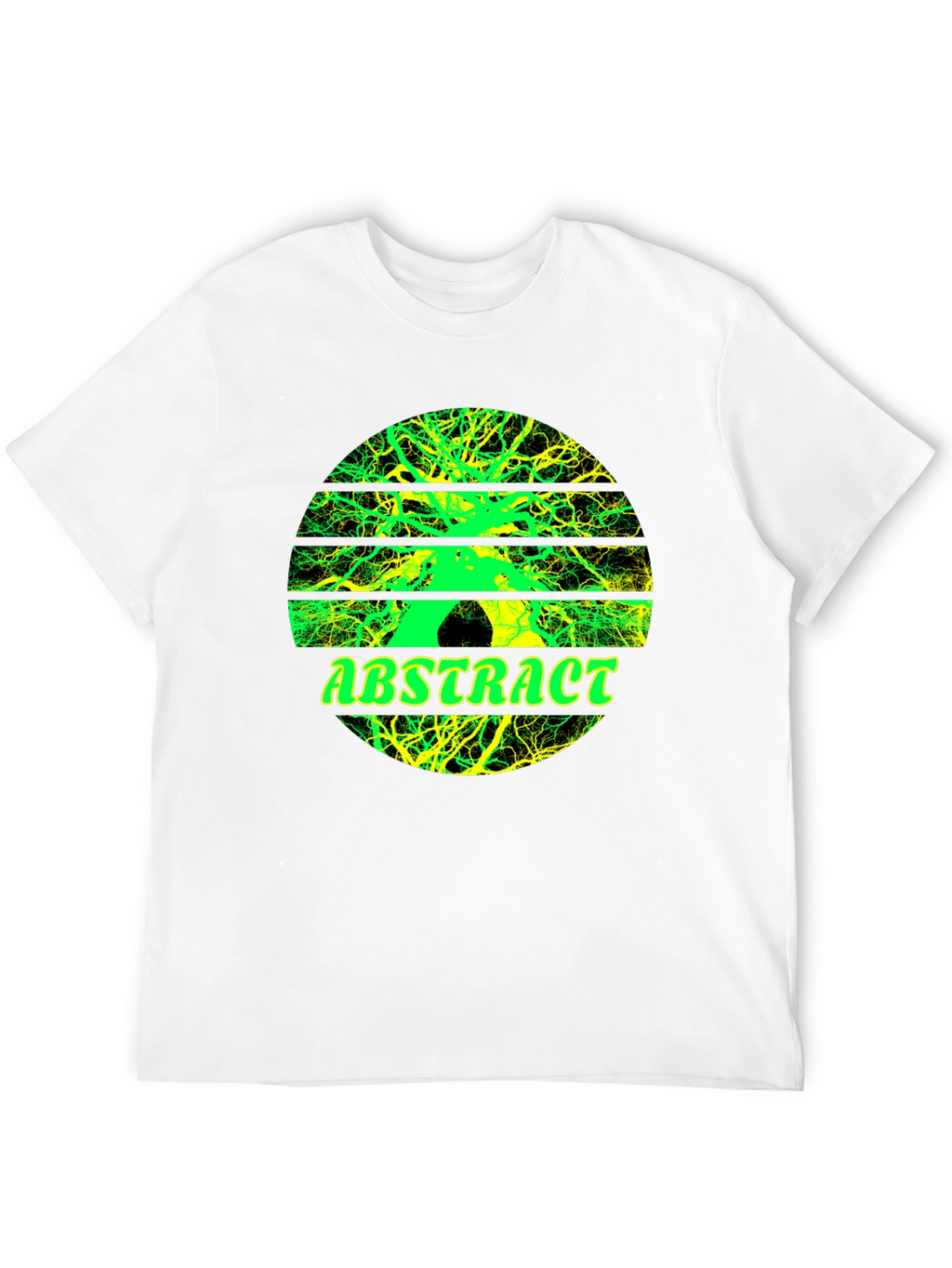 Abstract Tree Graphic Tee - Stylish Mens Black T-Shirt