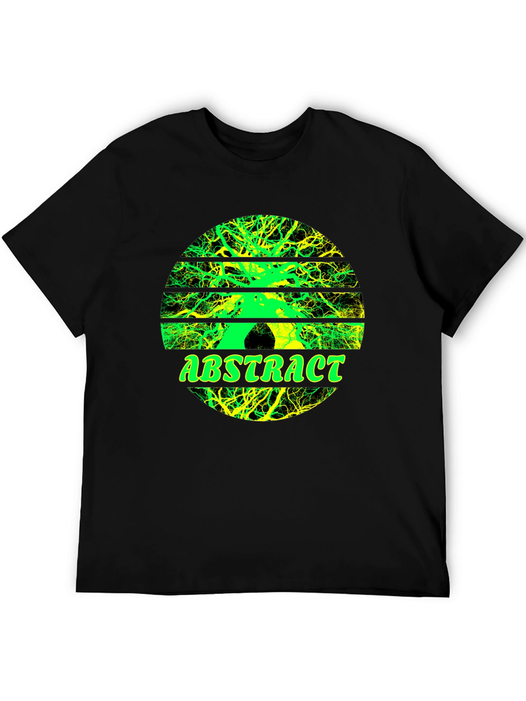 Abstract Tree Graphic Tee - Stylish Mens Black T-Shirt
