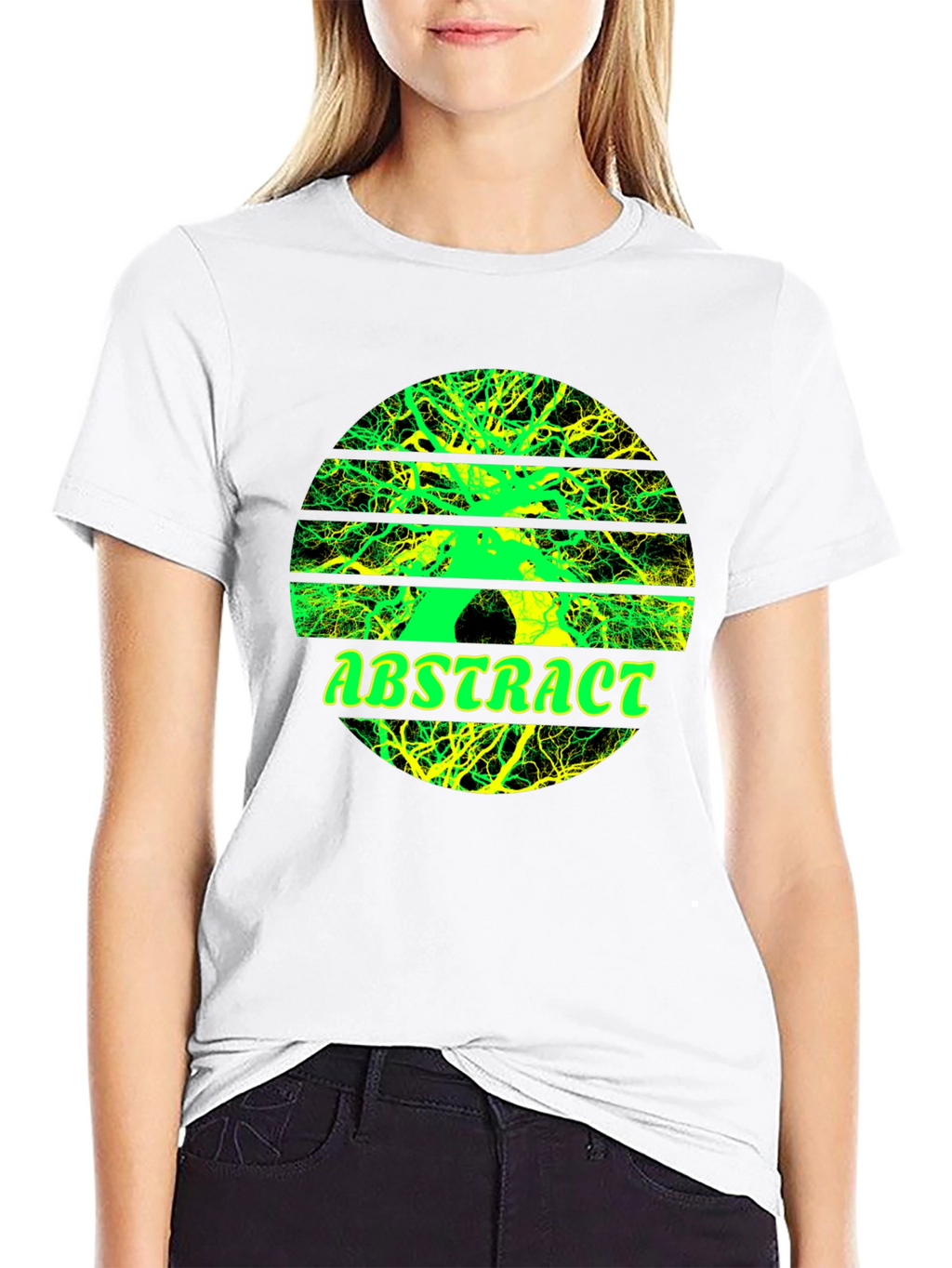 Abstract Tree Graphic Tee - Stylish Mens Black T-Shirt