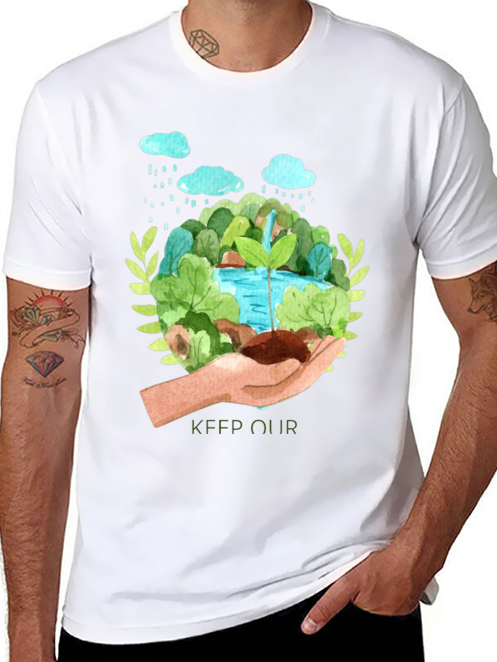 Eco-Friendly Keep Our Earth Green Graphic Tee