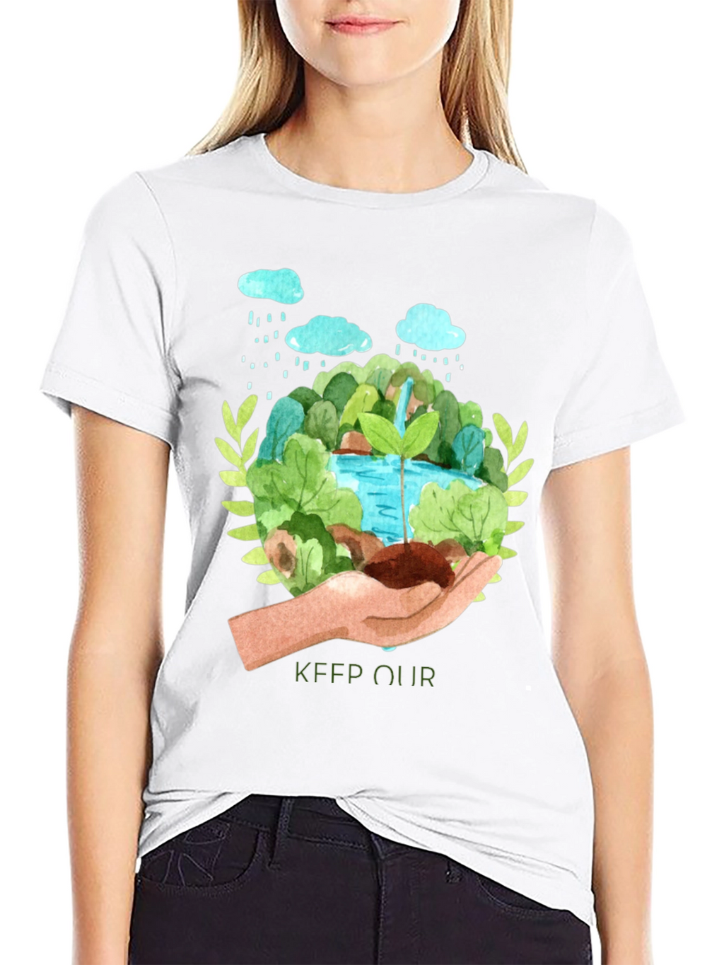 Eco-Friendly Keep Our Earth Green Graphic Tee