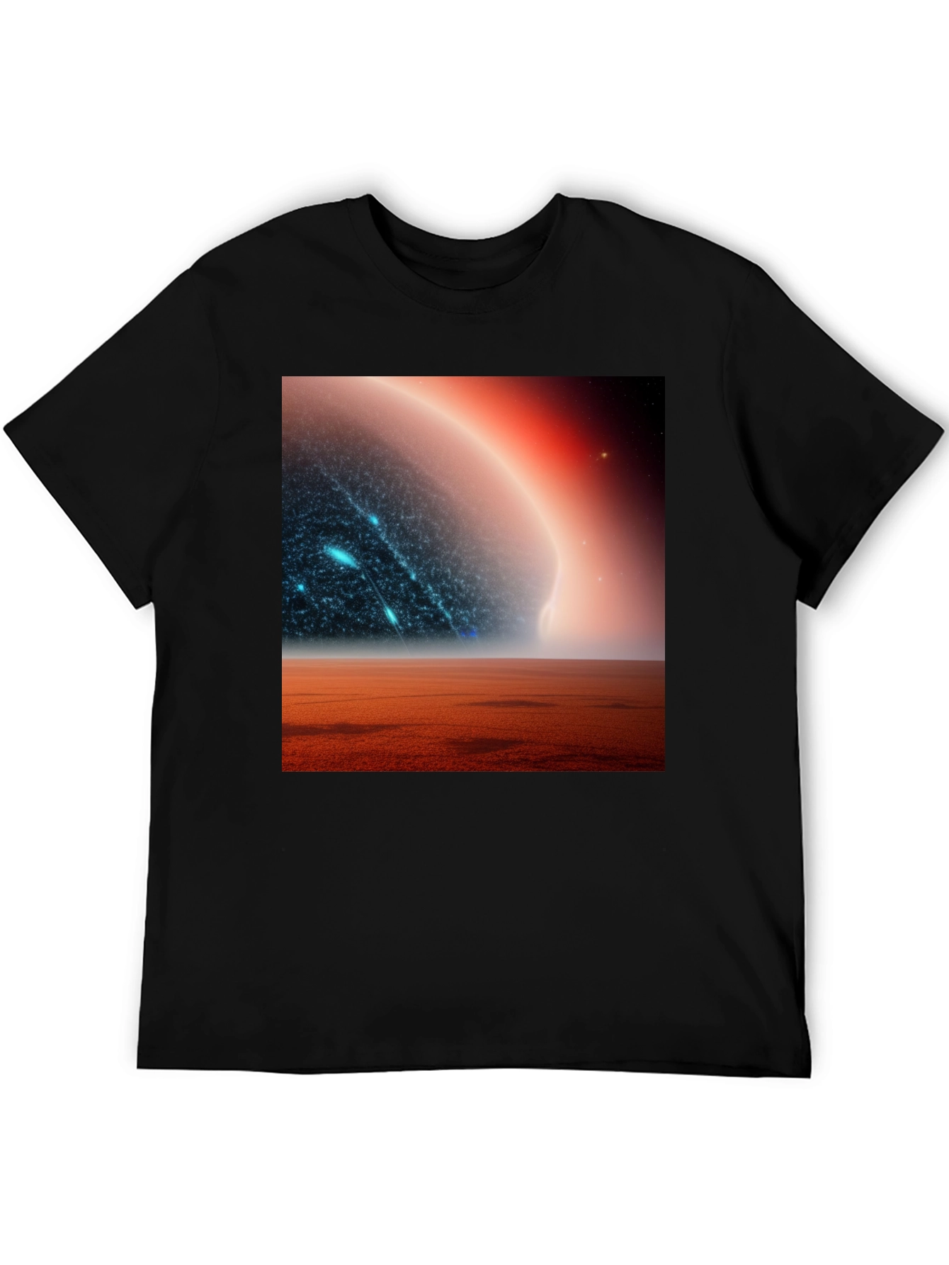 Sci-Fi Planetscape Black T-Shirt