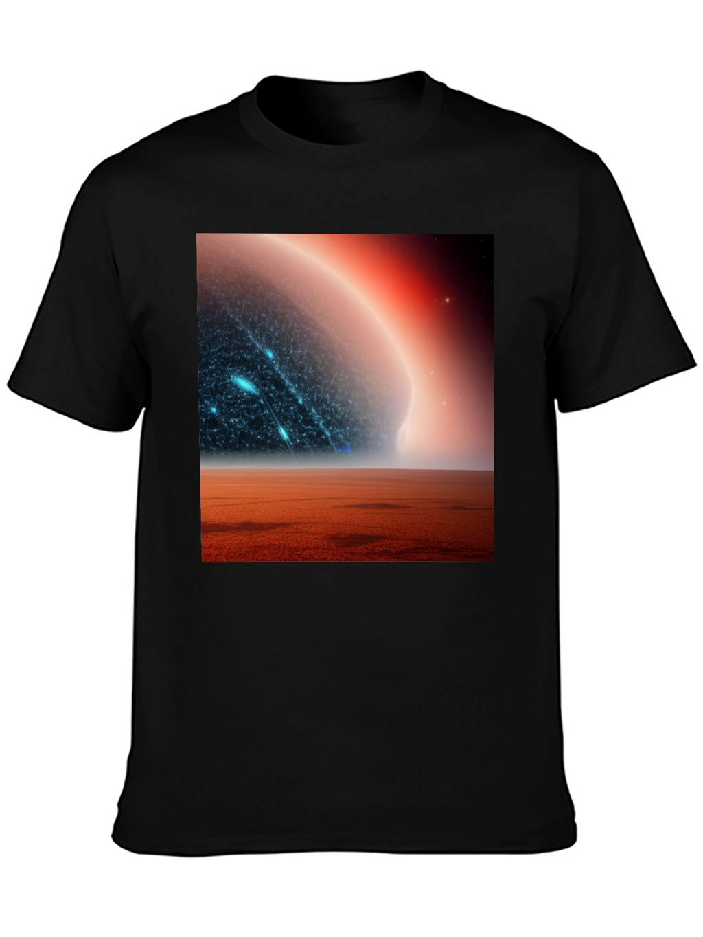 Sci-Fi Planetscape Black T-Shirt