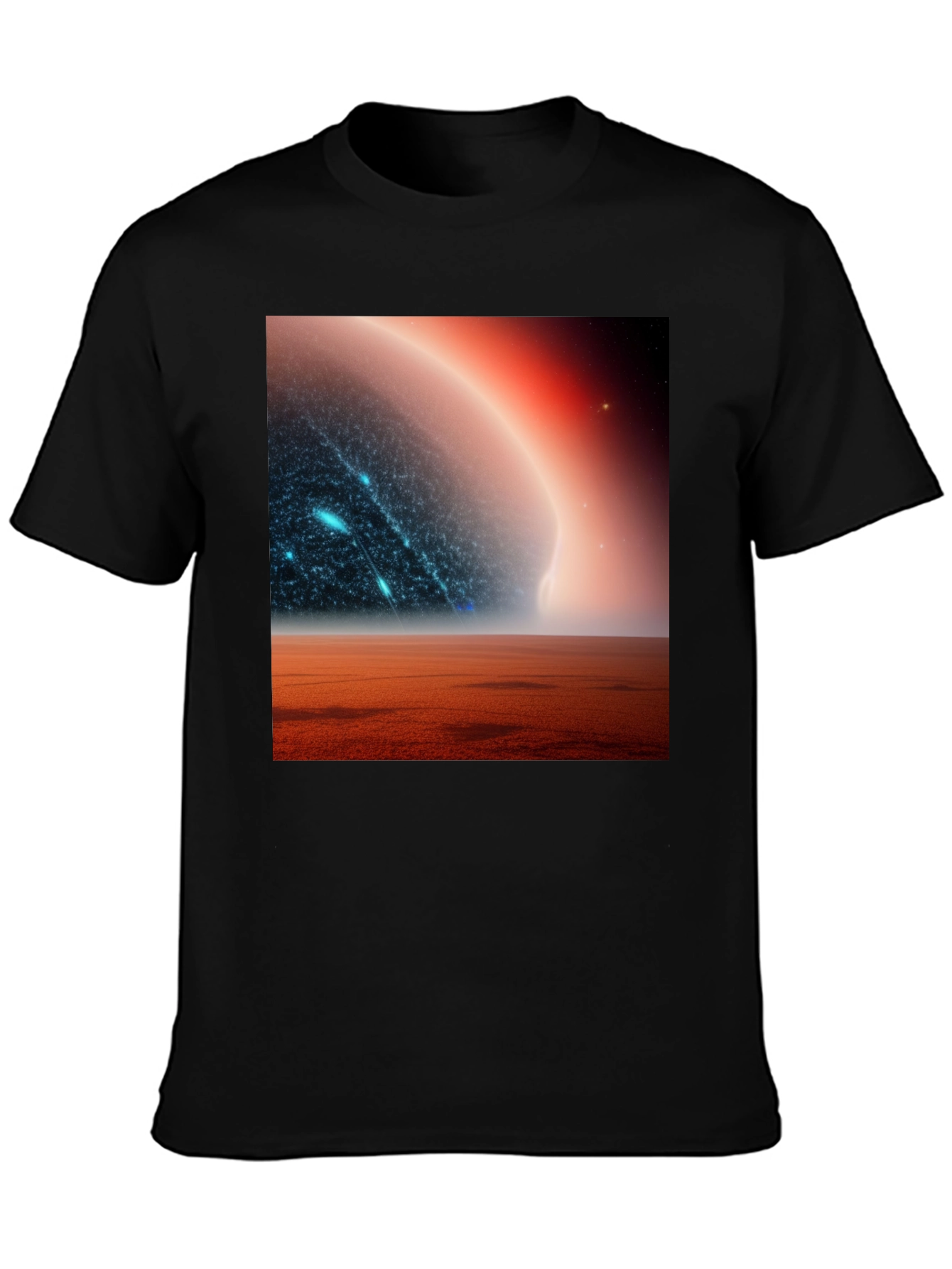 Sci-Fi Planetscape Black T-Shirt