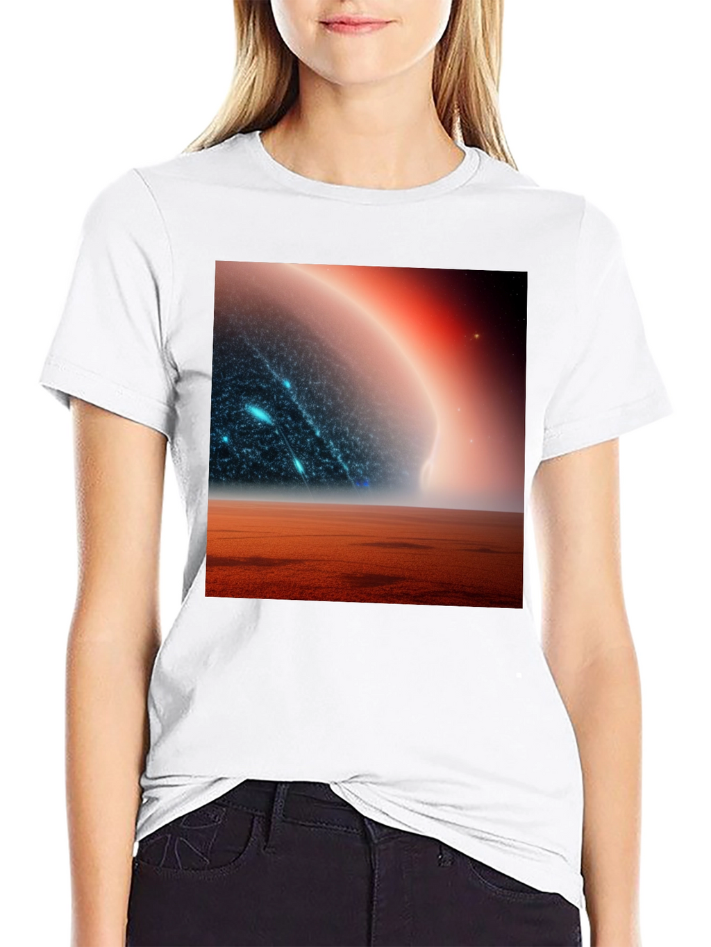 Sci-Fi Planetscape Black T-Shirt