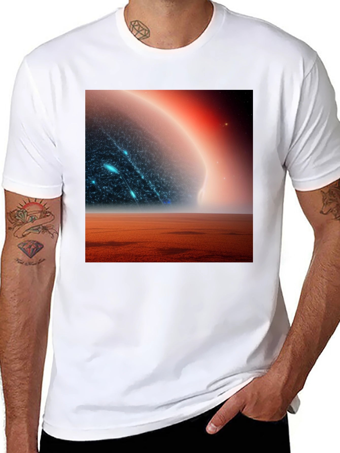 Sci-Fi Planetscape Black T-Shirt