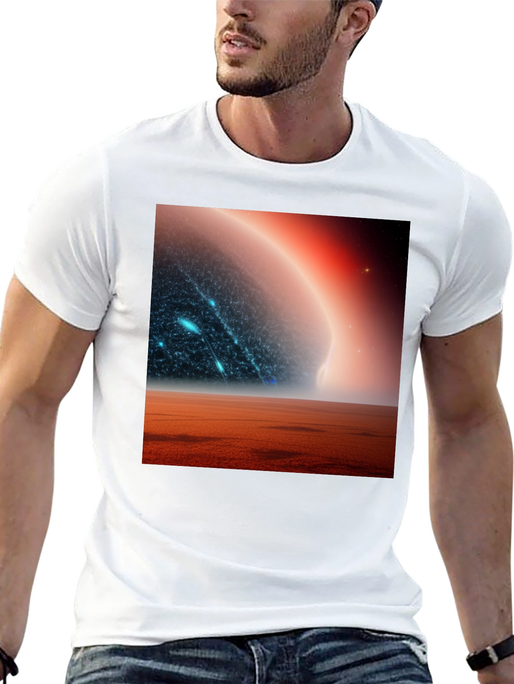 Sci-Fi Planetscape Black T-Shirt