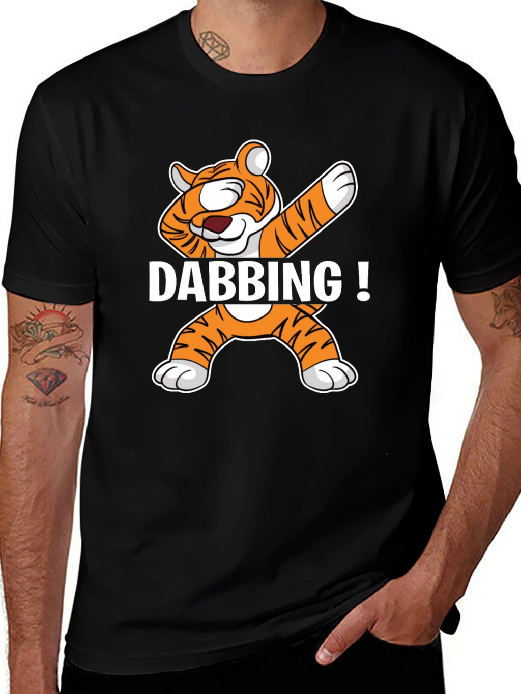 Dabbing Tiger Graphic T-Shirt - Trendy Streetwear