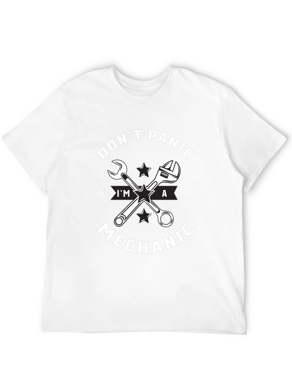 Dont Panic Im a Mechanic Black T-Shirt