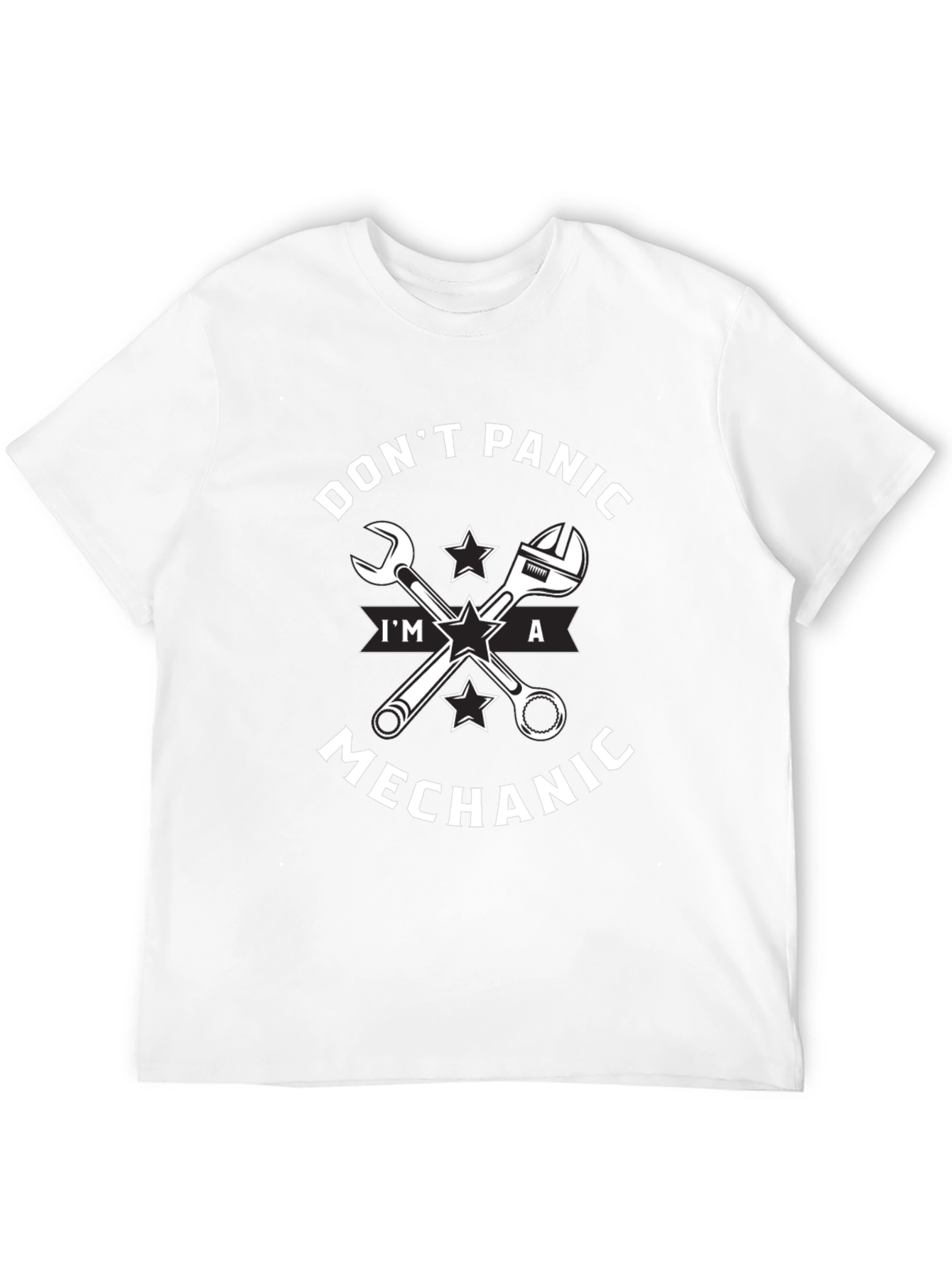 Dont Panic Im a Mechanic Black T-Shirt