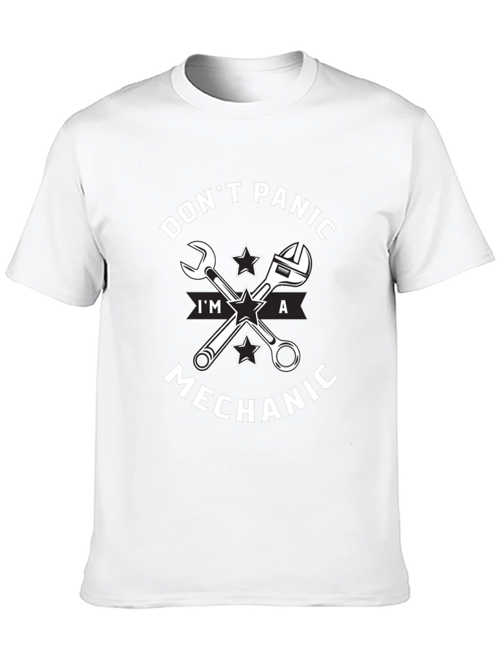 Dont Panic Im a Mechanic Black T-Shirt