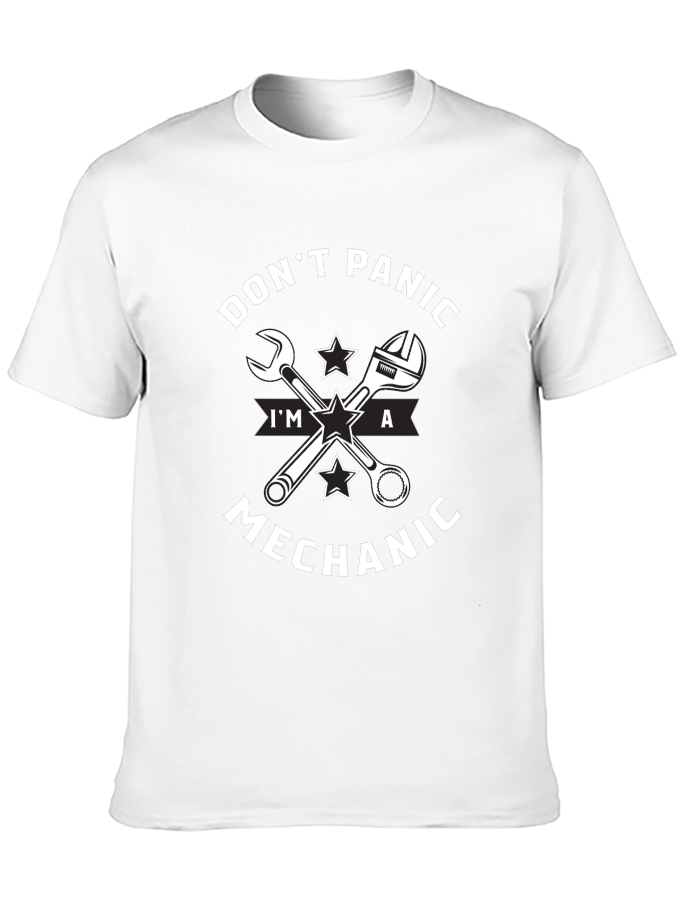 Dont Panic Im a Mechanic Black T-Shirt