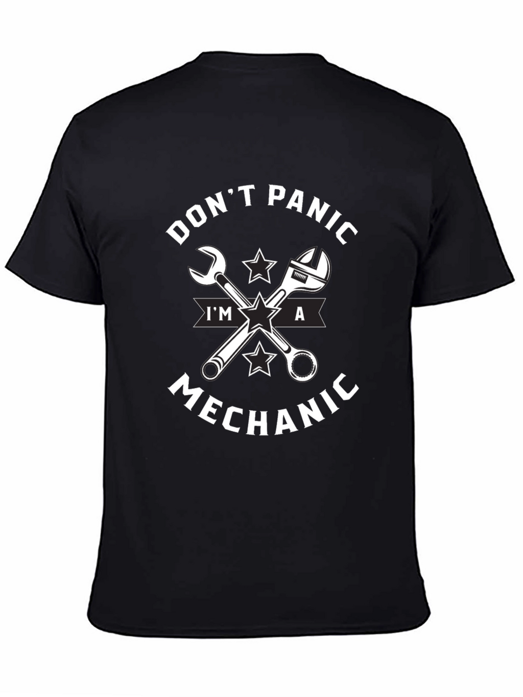Dont Panic Im a Mechanic Black T-Shirt