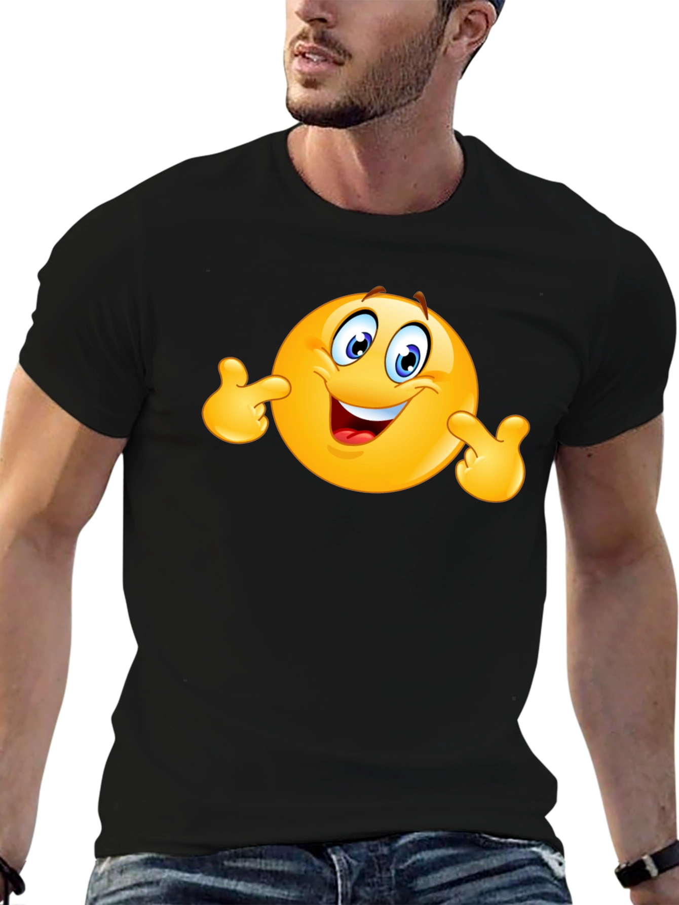 Funny Emoji Black T-Shirt