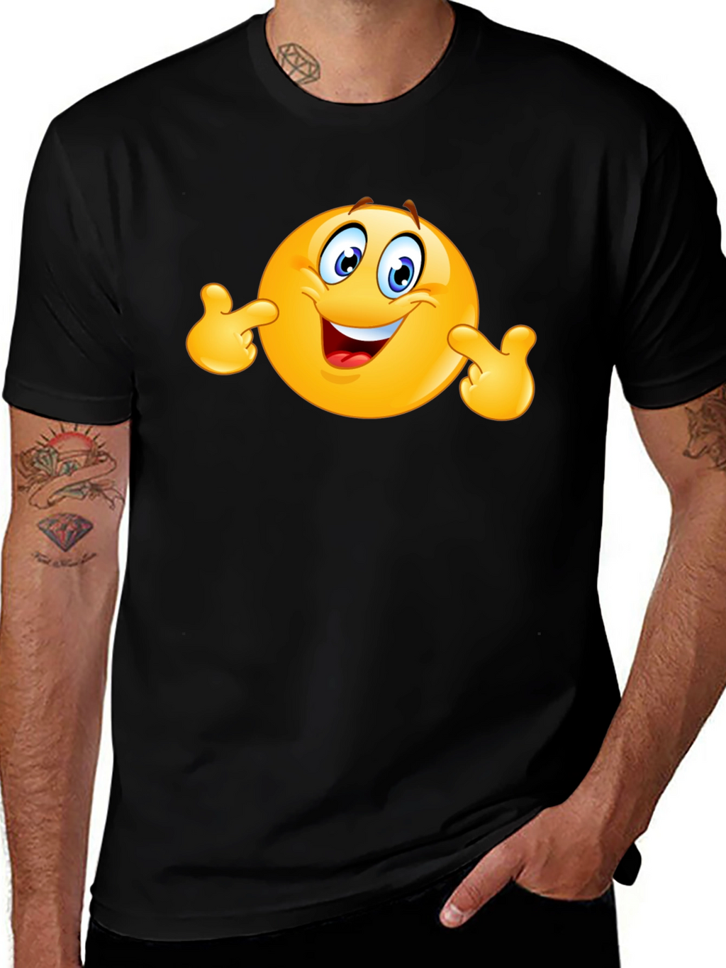 Funny Emoji Black T-Shirt