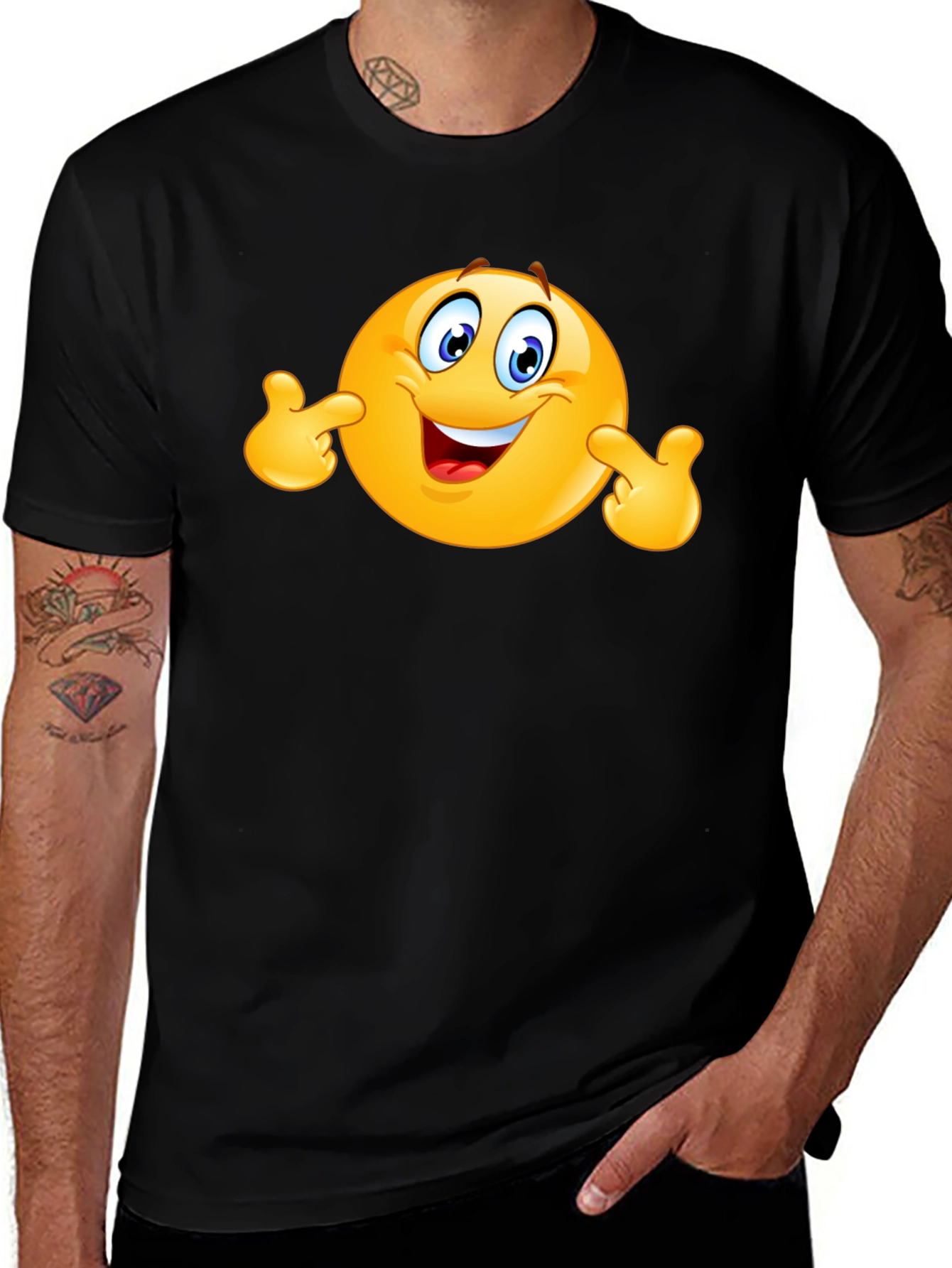 Funny Emoji Black T-Shirt