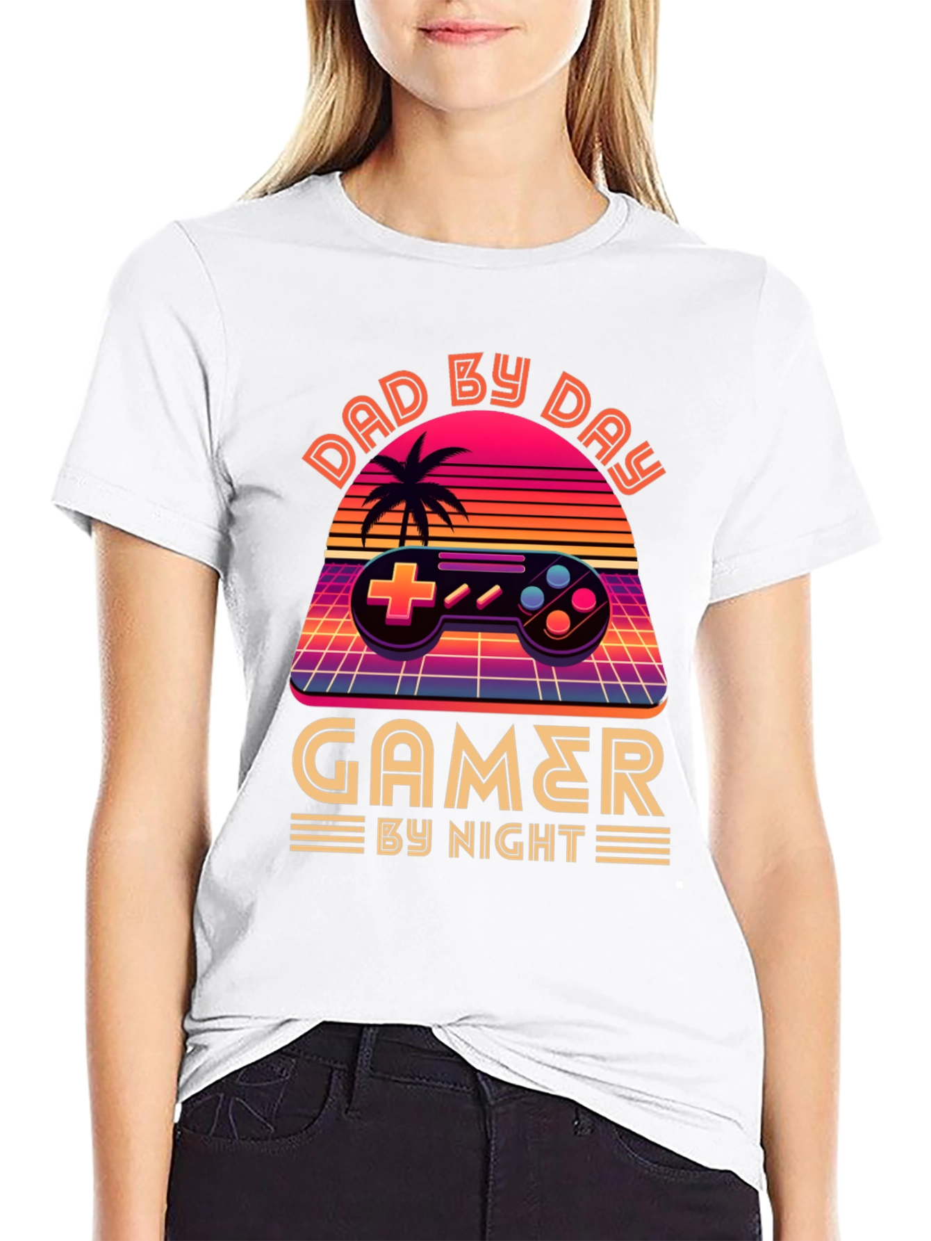 Dad By Day Gamer By Night Graphic Tee Shirt