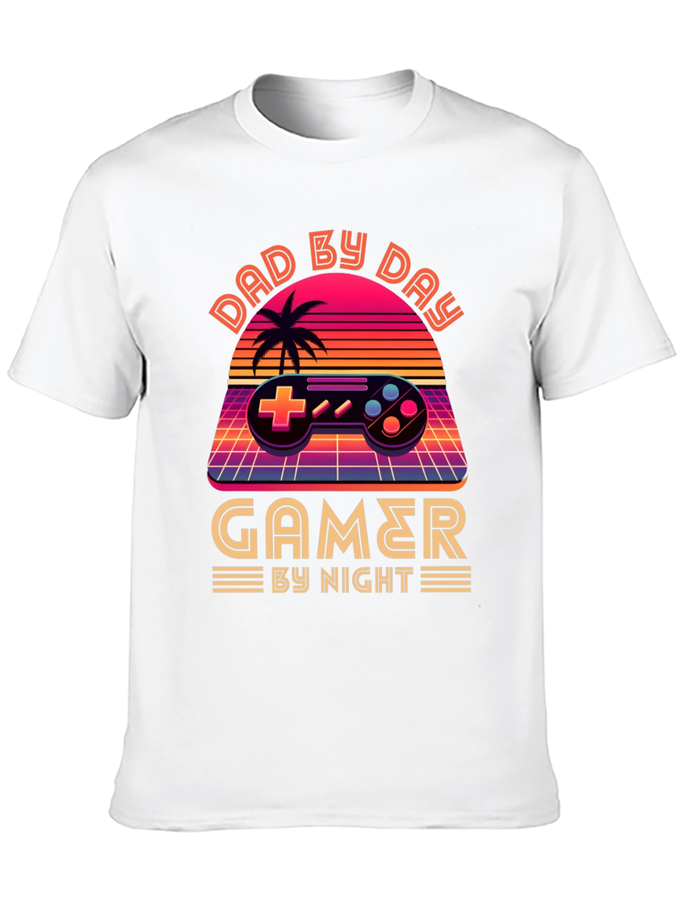 Dad By Day Gamer By Night Graphic Tee Shirt