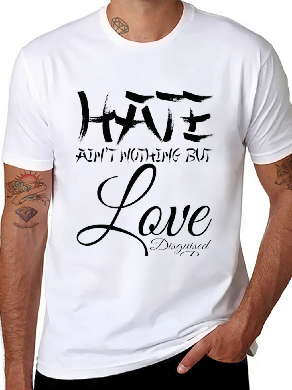 Hate Love Disguised Black T-Shirt