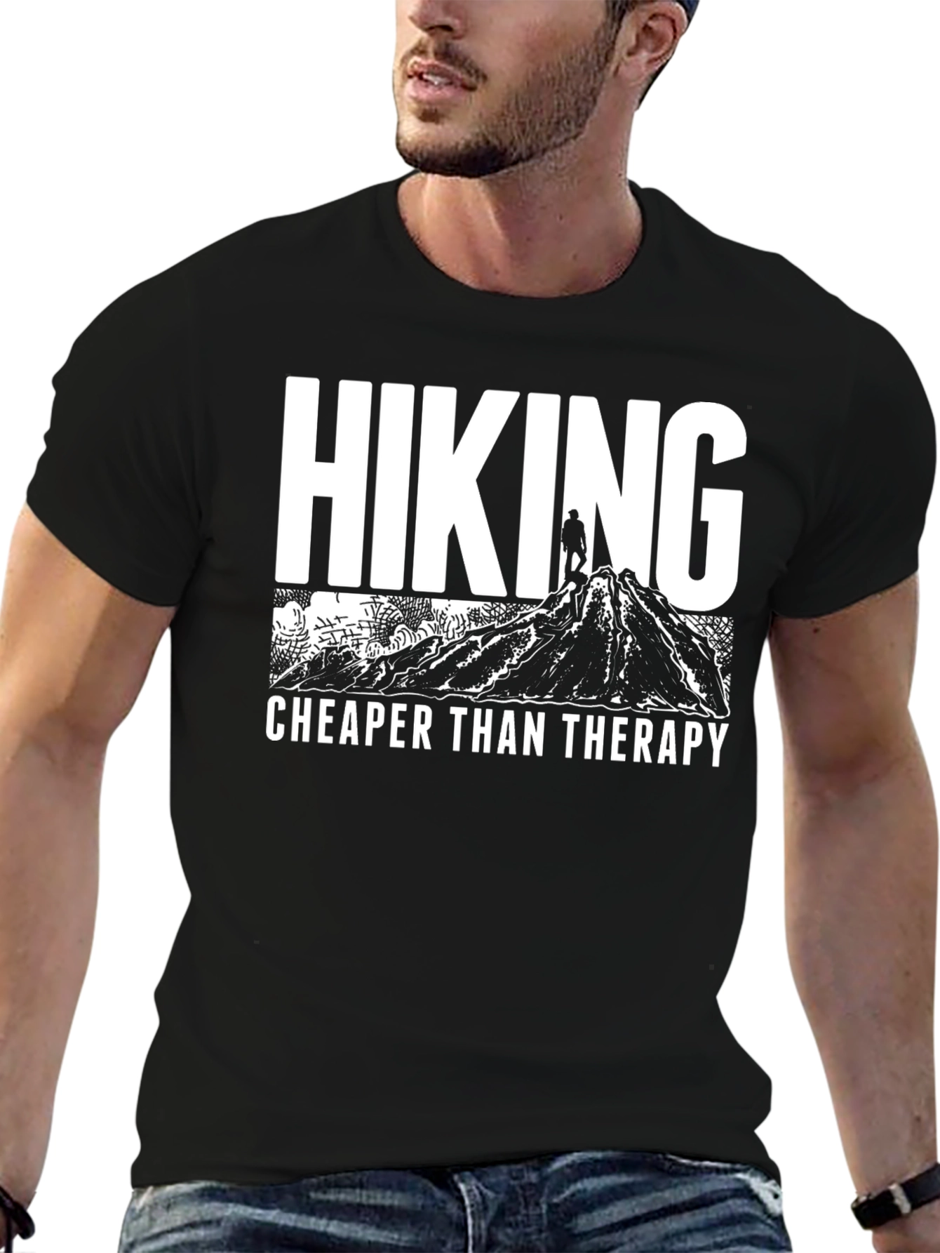 Hiking Cheaper Than Therapy Tee - Outdoors Adventure