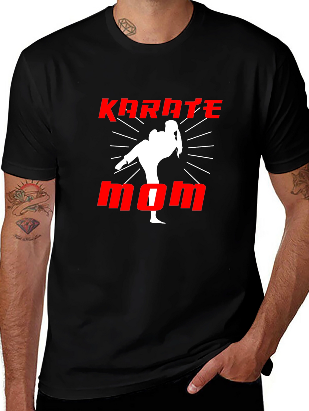 Karate Mom Black Graphic T-Shirt